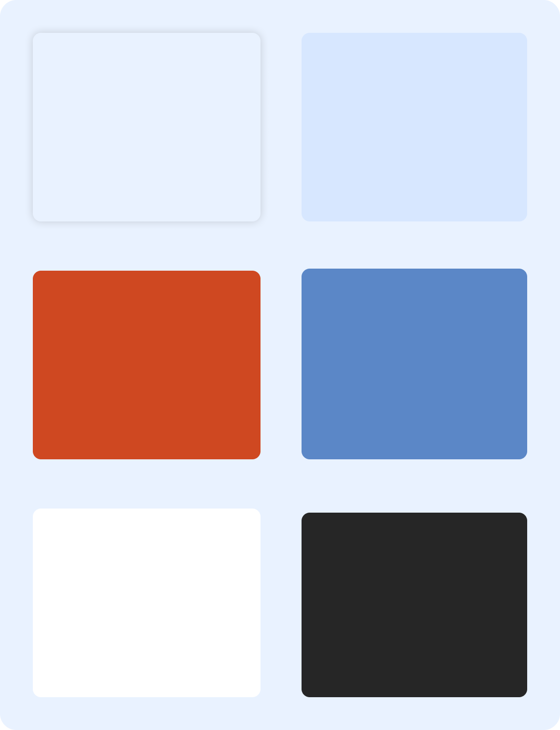 Color palette for the website branding
