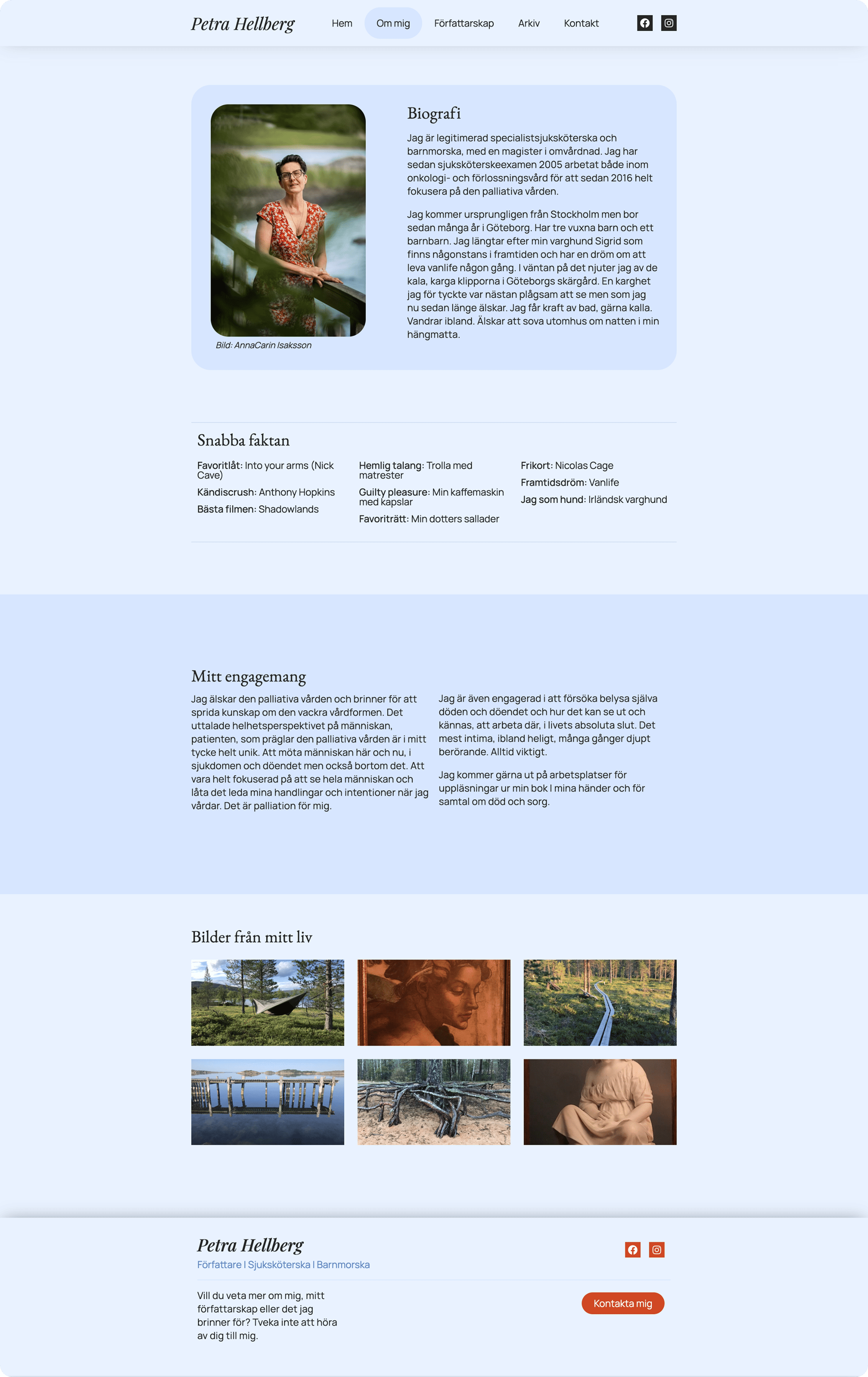 Screenshot of the final website design, part 2